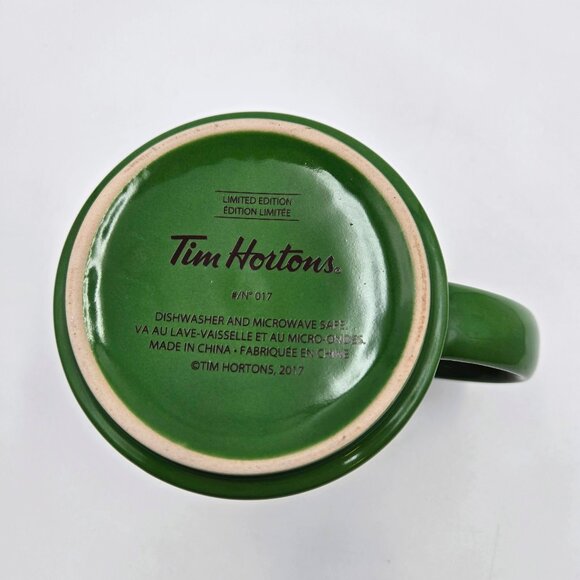 Tim Hortons Collectible Coffee Tea Mug Cup Green Beaver 2017 Read - Picture 10 of 10
